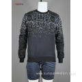 Men's jacquard long sleeve sweatshirt without hood